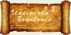Vladimirka Branković vizit kartica